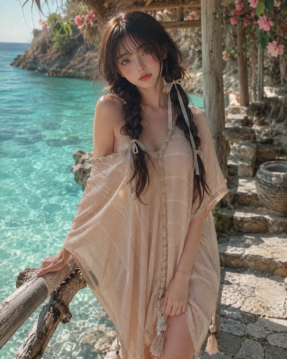 NWT Surf Gypsy Beachside Babe slouchy flowy kimono coverup M